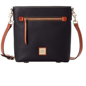 Dooney and Bourke black pebbled leather messenger bag